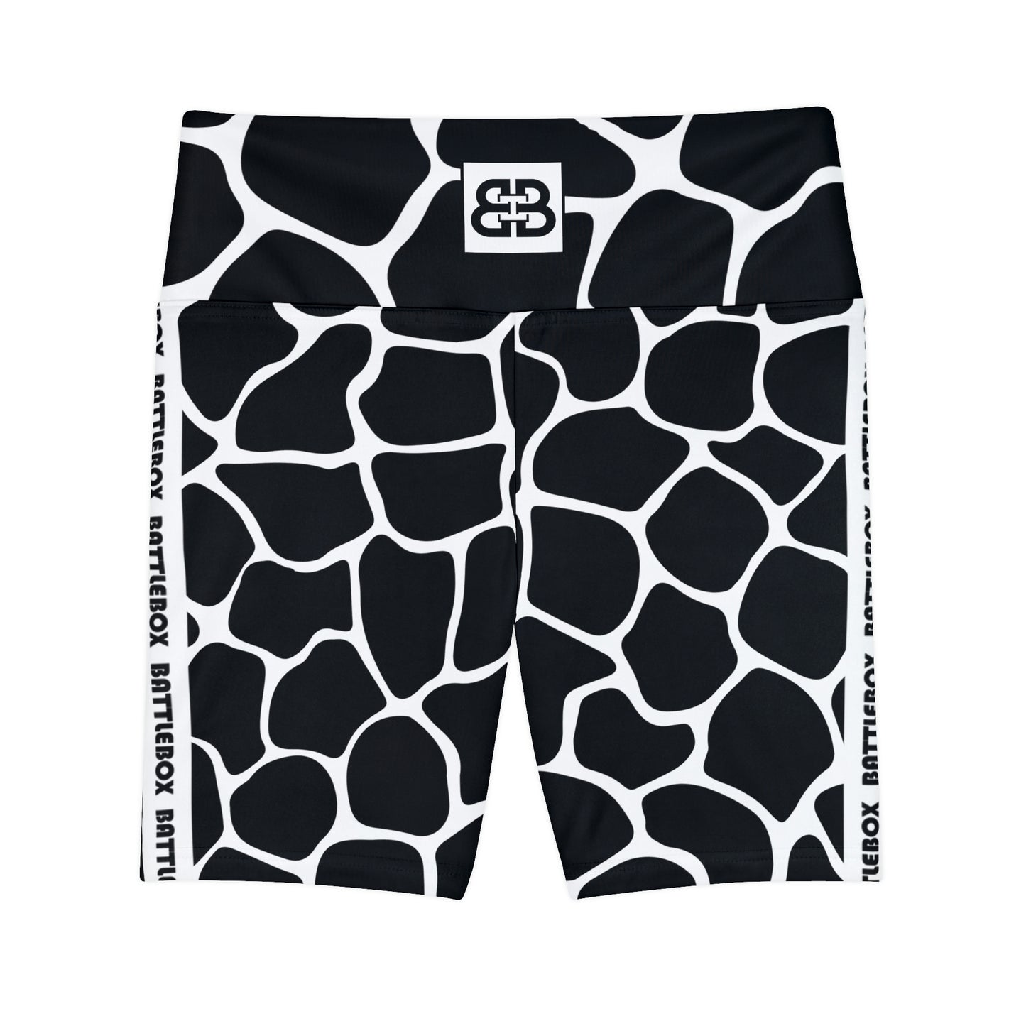 Battle Box White/Black Cobble Women's Workout Shorts-T1