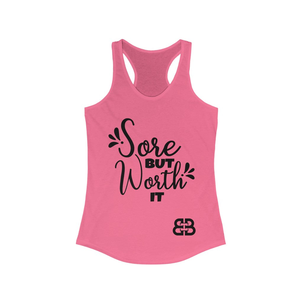 Women's Sore But Worth It Battle Box Racerback Tank -2A