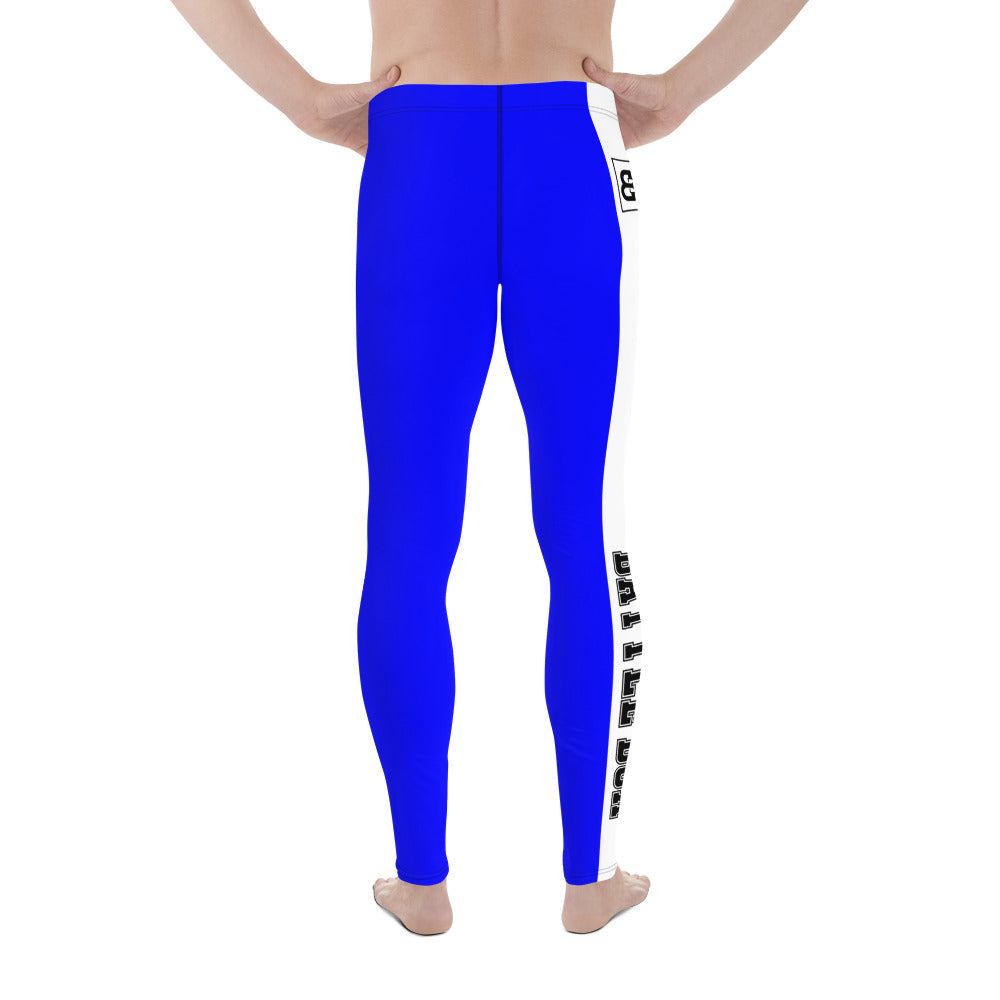 Blue With White Stripe Battle Box Men's Leggings