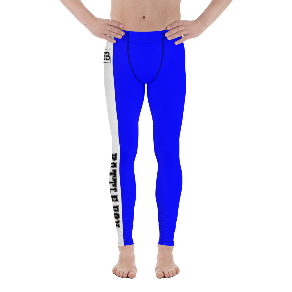 Blue With White Stripe Battle Box Men's Leggings