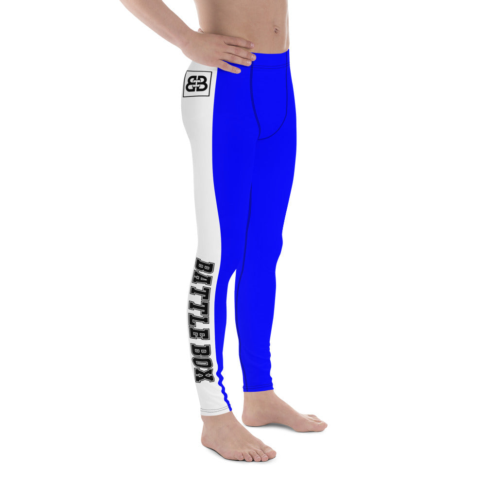 Blue With White Stripe Battle Box Men's Leggings