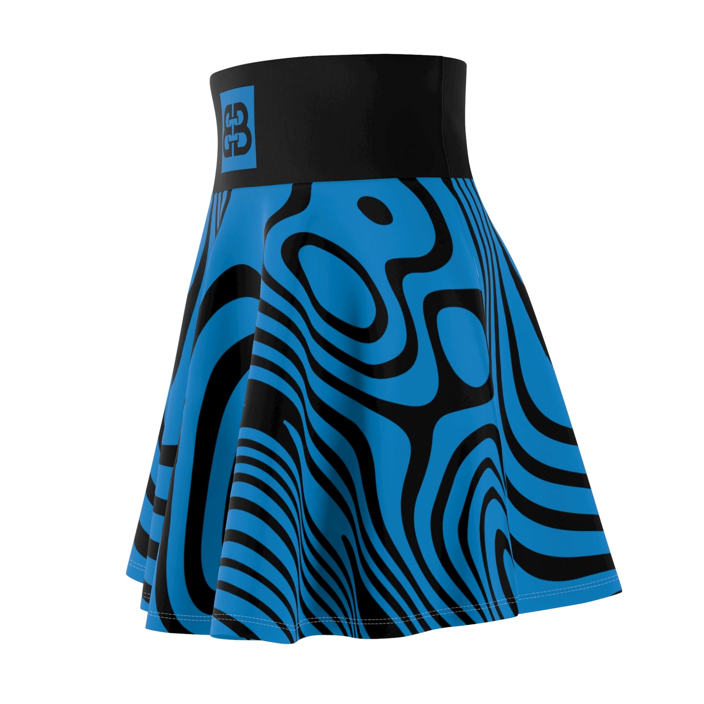 Battle Box High Waist Swirl Women's Skater Skirt-HW