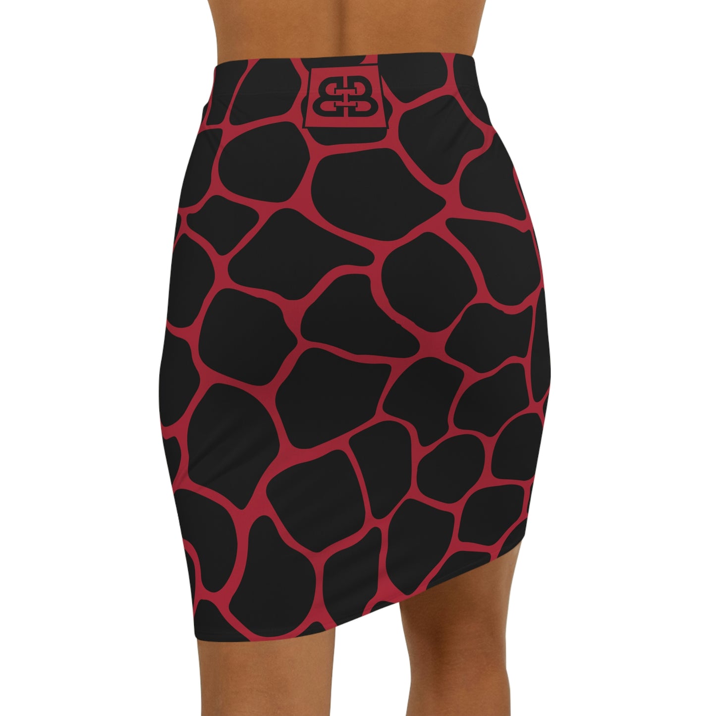 Battle Box Women's Black Red Cobble Mini Skirt-U6