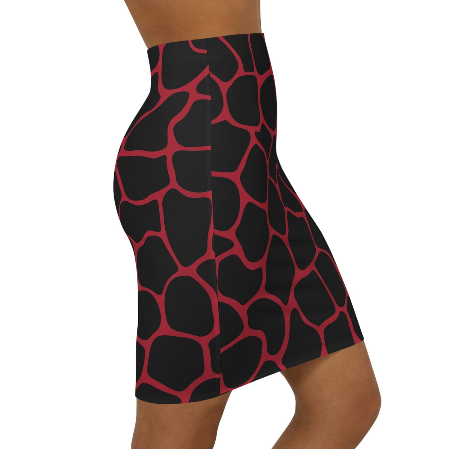 Battle Box Women's Black Red Cobble Mini Skirt-U6