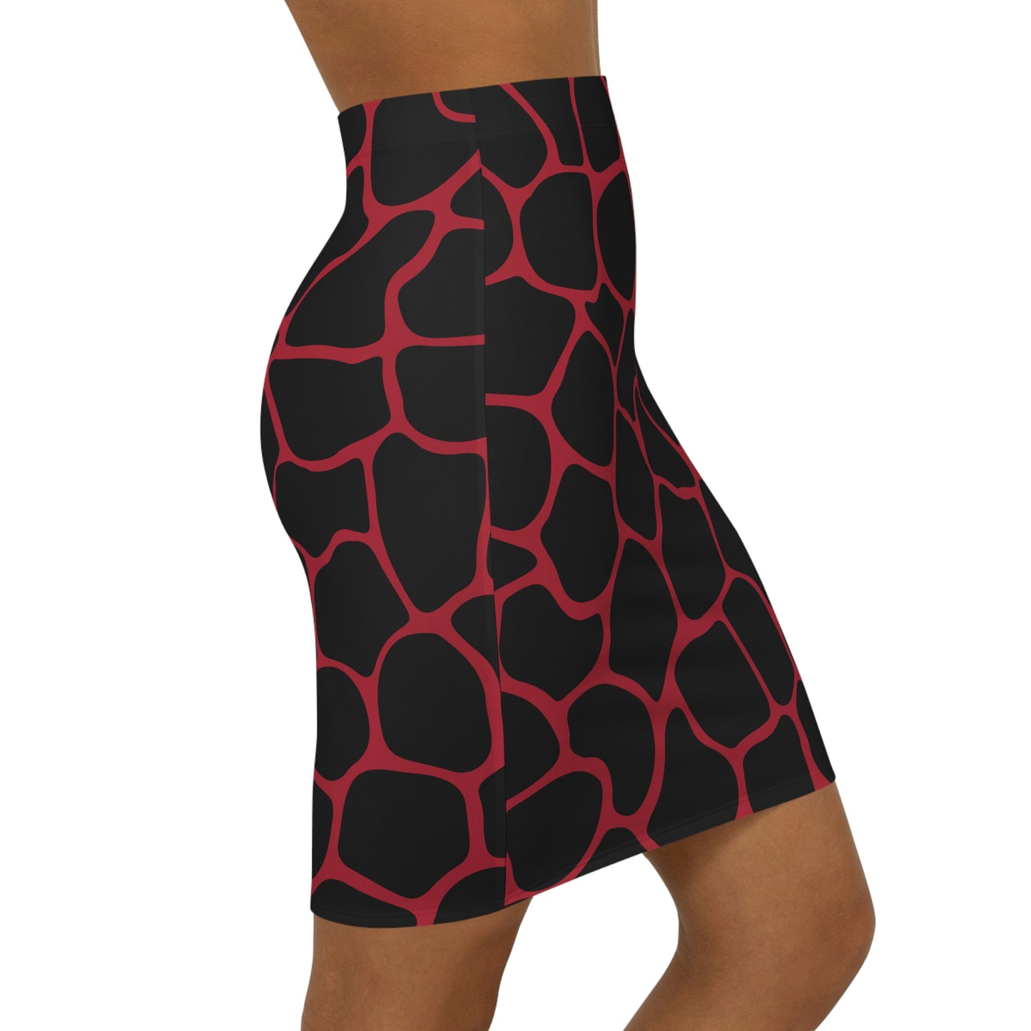 Battle Box Women's Black Red Cobble Mini Skirt-U6
