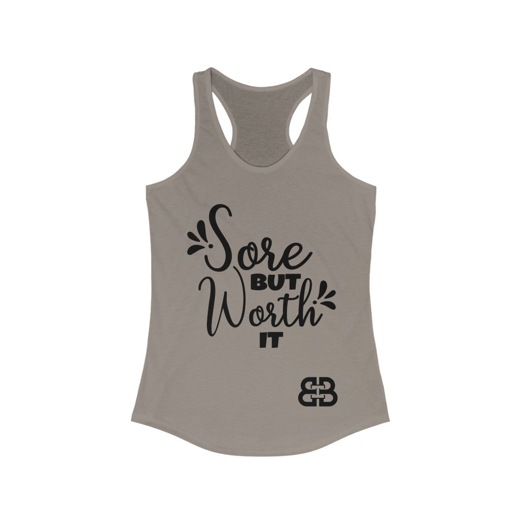Women's Sore But Worth It Battle Box Racerback Tank -2A