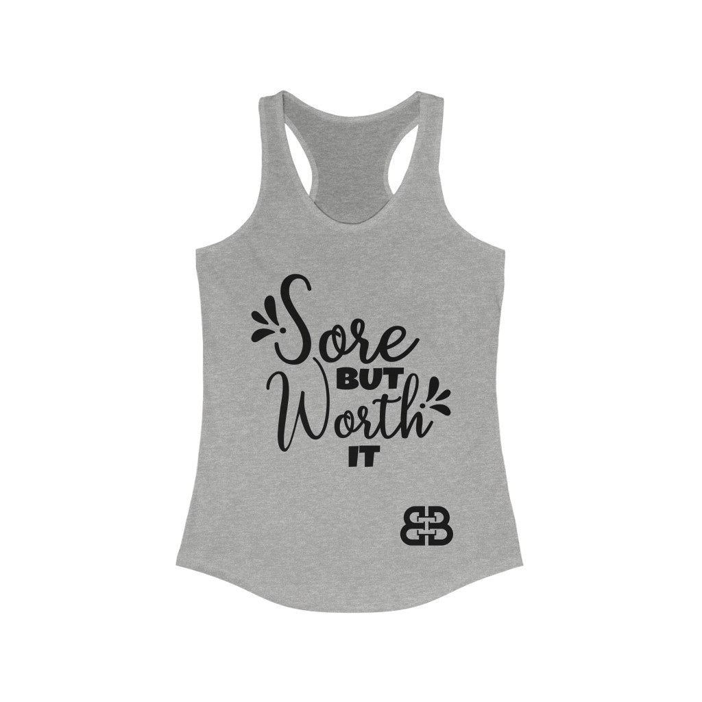 Women's Sore But Worth It Battle Box Racerback Tank -2A