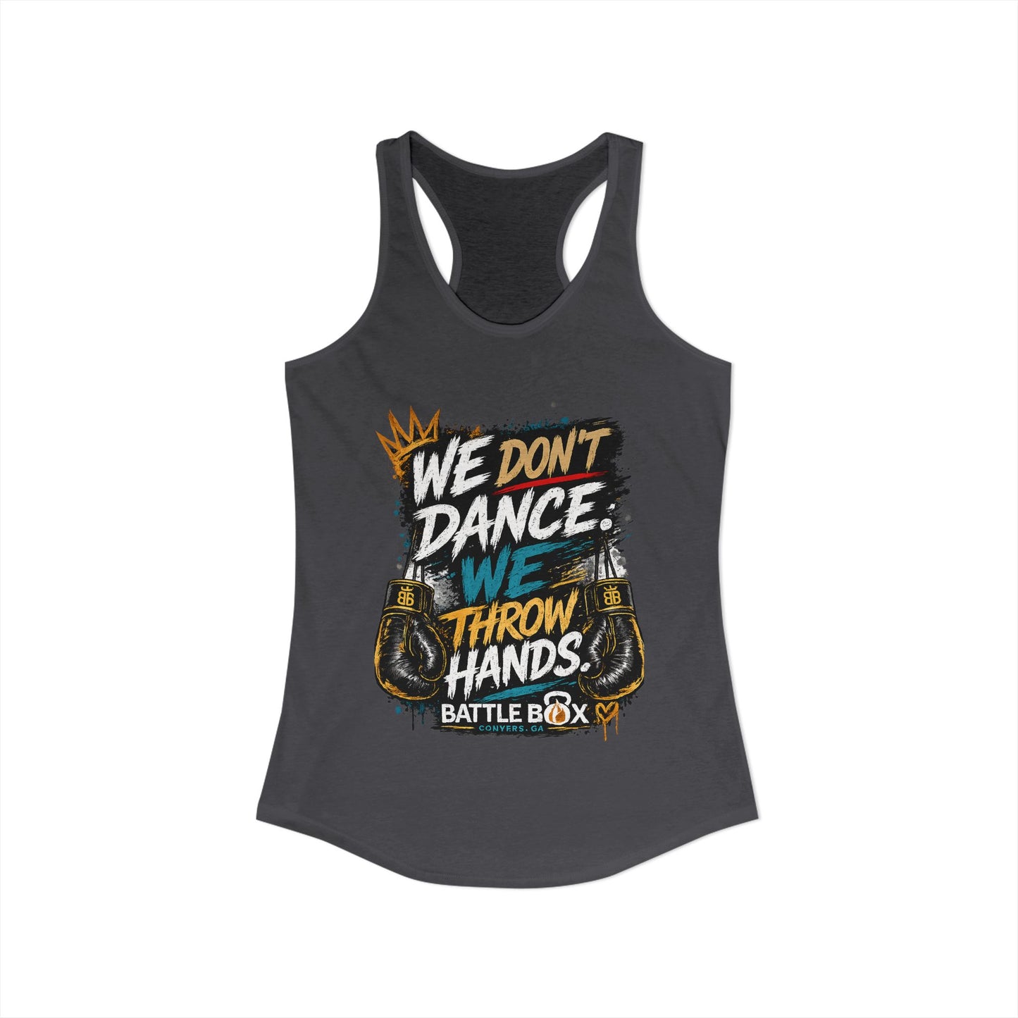 We Throw Hands Battle Box Women's Racerback Tank