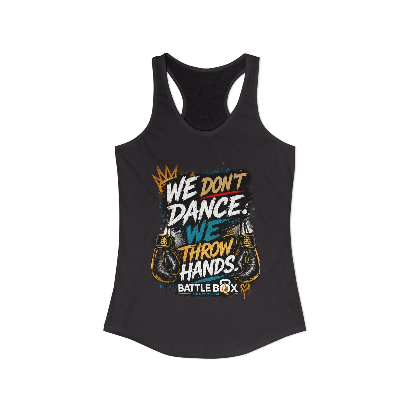 We Throw Hands Battle Box Women's Racerback Tank