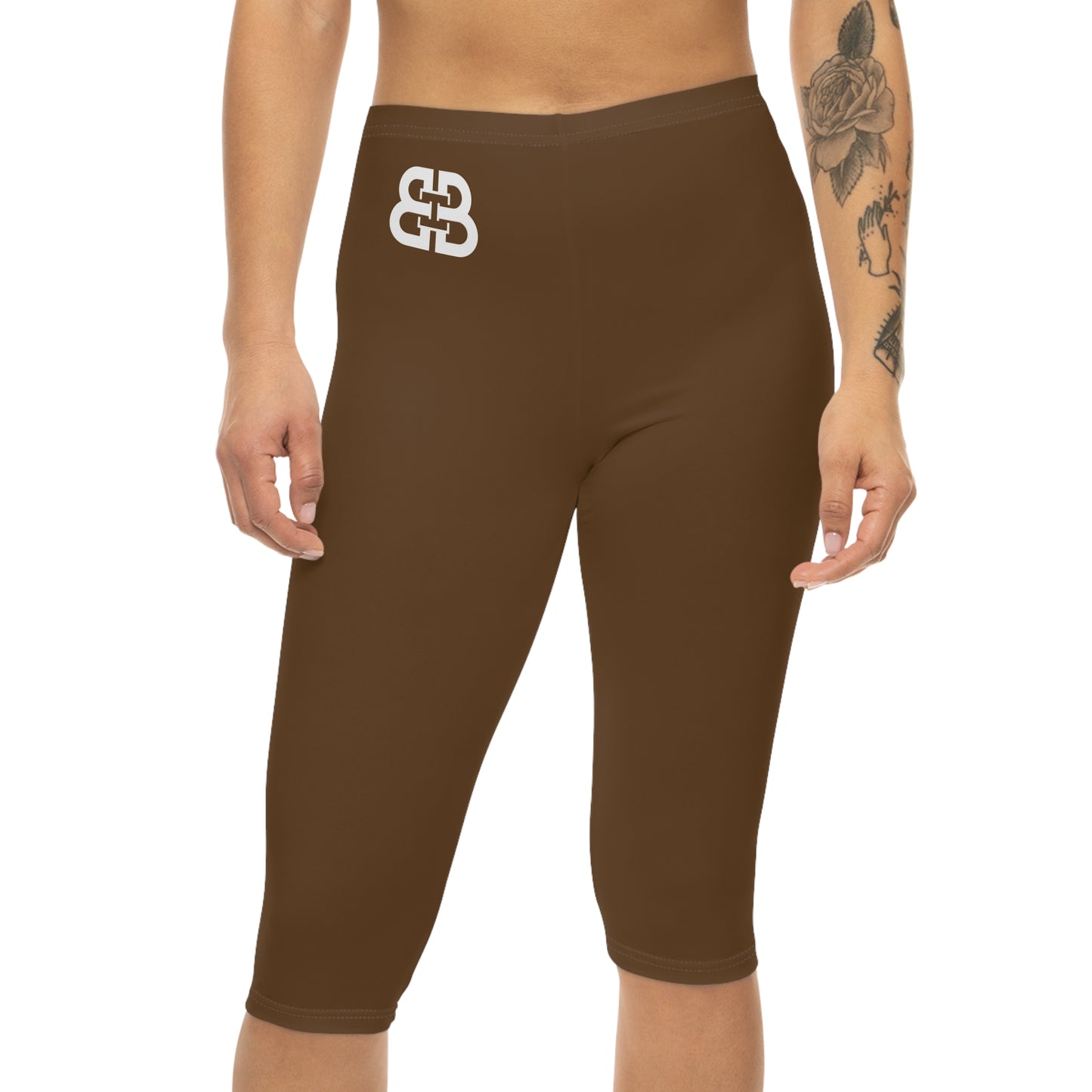 Battle Box [BB] Women's Brown Capri Leggings