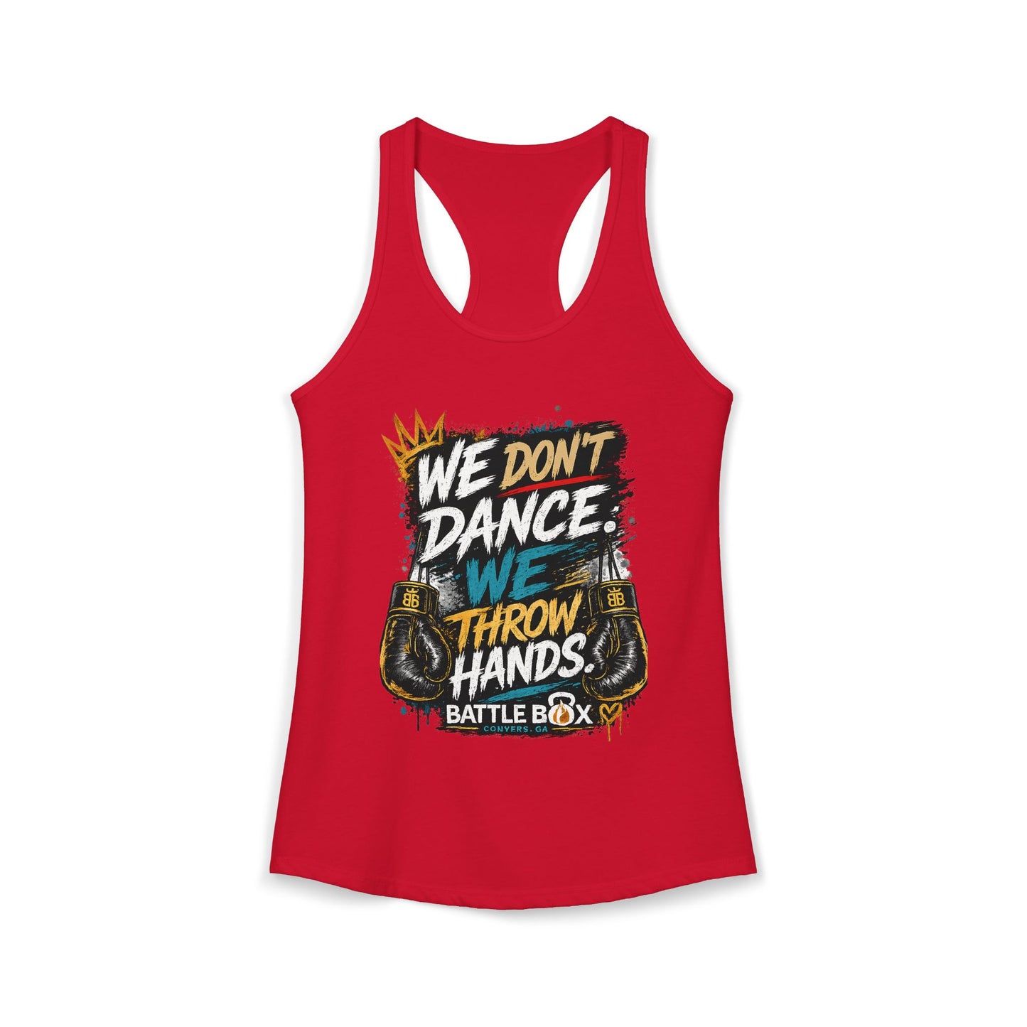 We Throw Hands Battle Box Women's Racerback Tank