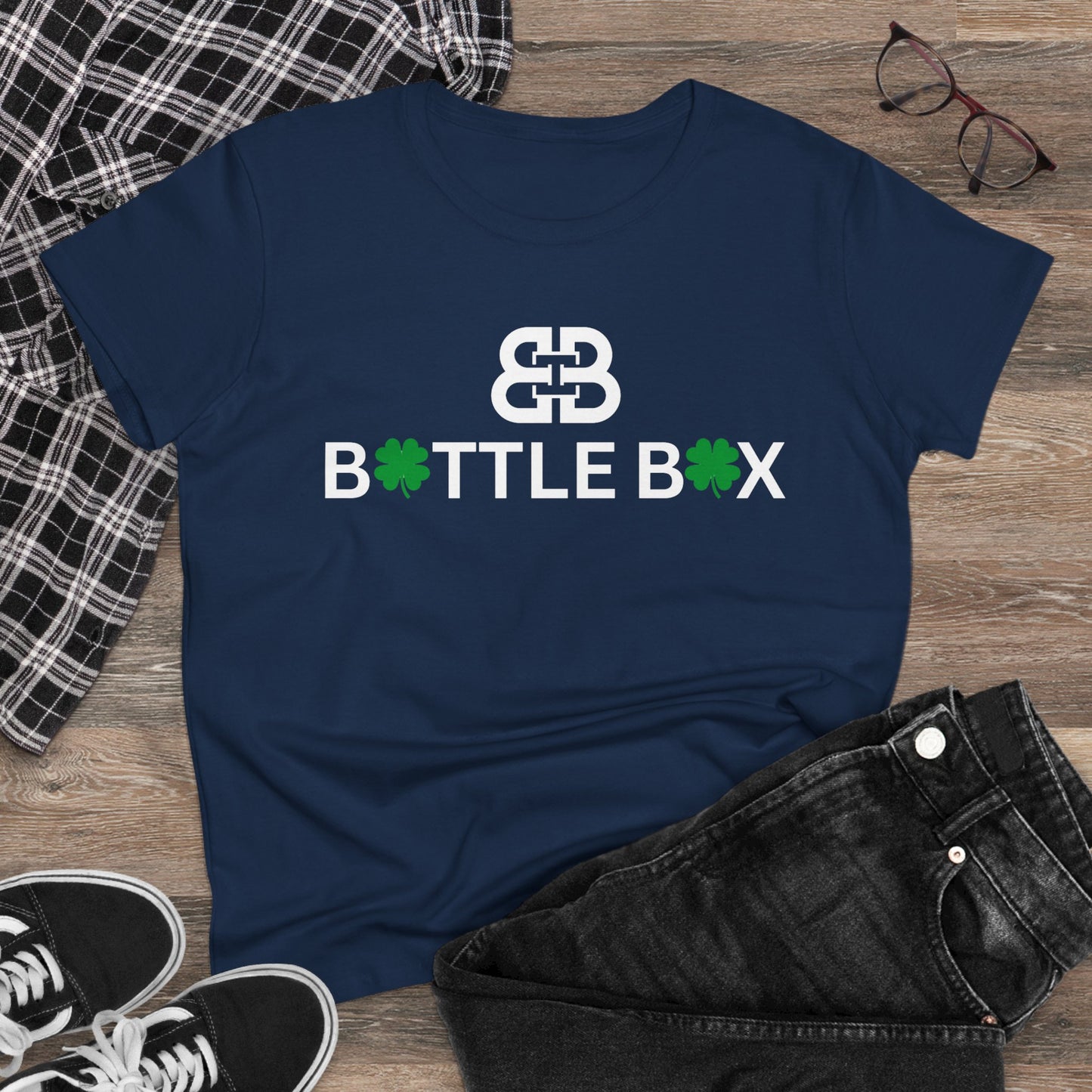 Battle Box Lucky Clover Women's Cotton Tee - Perfect for St. Patrick's Day