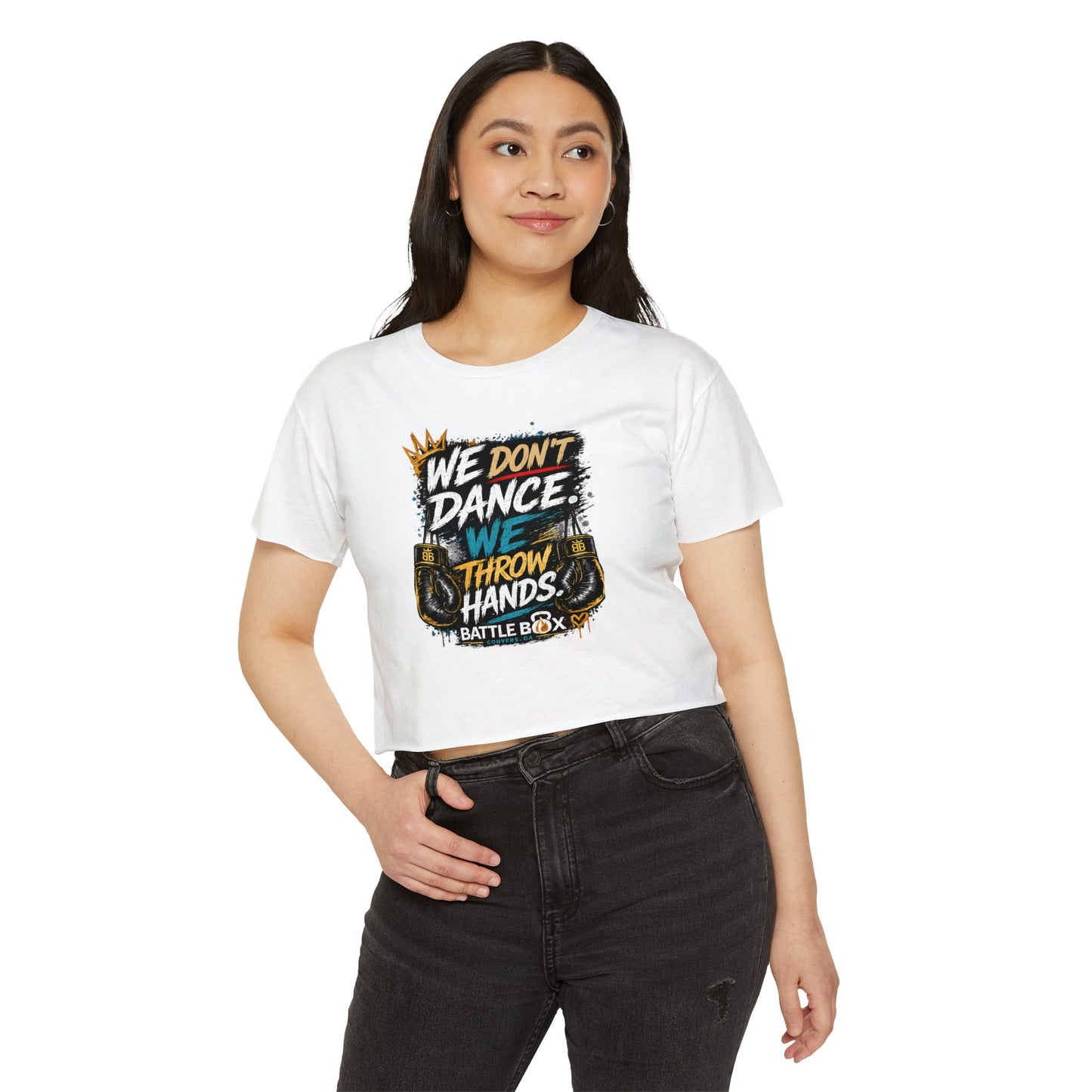 We Throw Hands Crop Top - Brick City