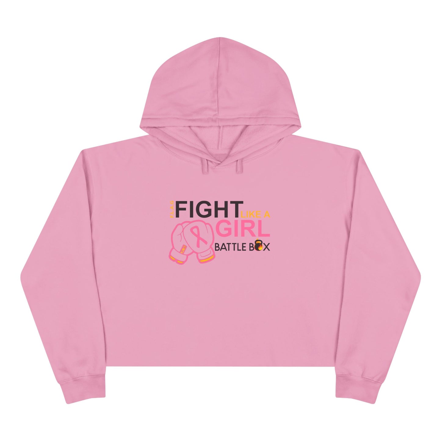 Fight Like A Girl Crop Hoodie(BLK)