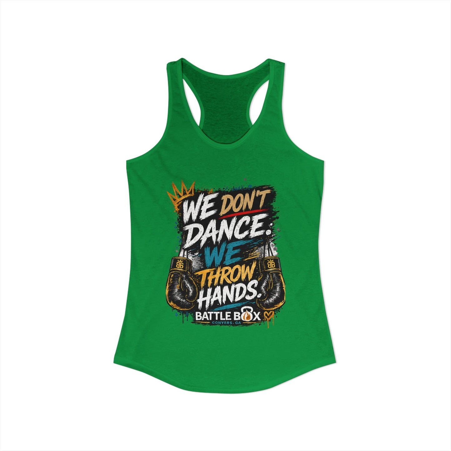 We Throw Hands Battle Box Women's Racerback Tank