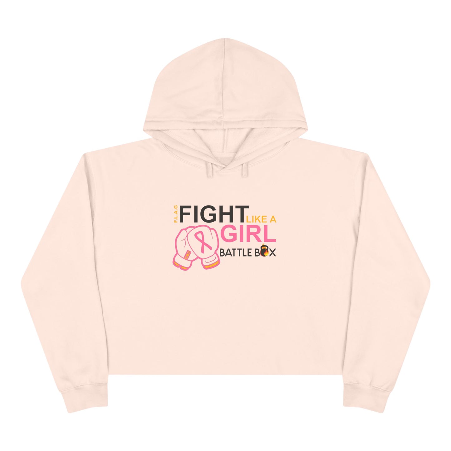 Fight Like A Girl Crop Hoodie(BLK)