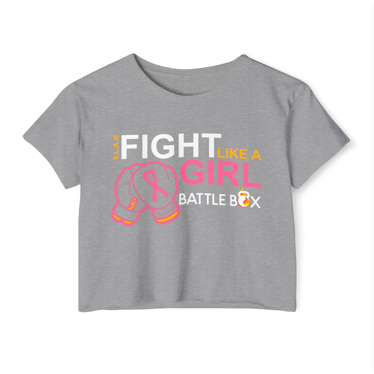 Fight Like Girl Crop Top - Breast Cancer Awareness