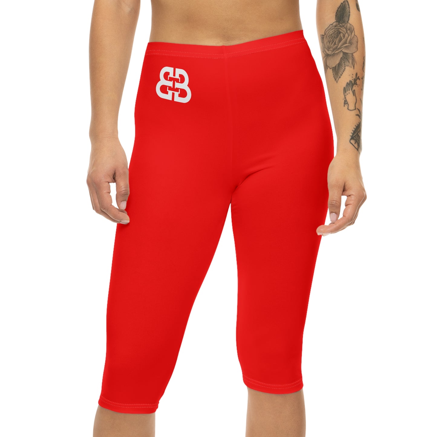 Battle Box [BB] Women's Red Capri Leggings