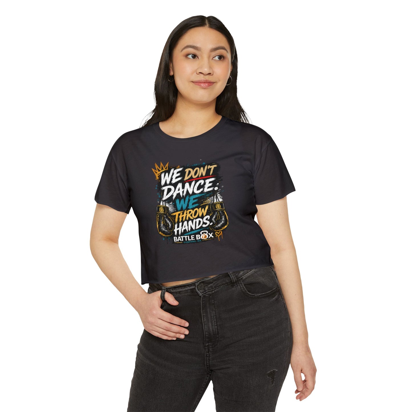 We Throw Hands Crop Top - Brick City