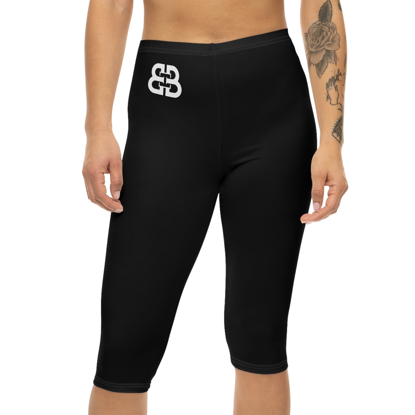 Battle Box [BB] Women's Black Capri Leggings