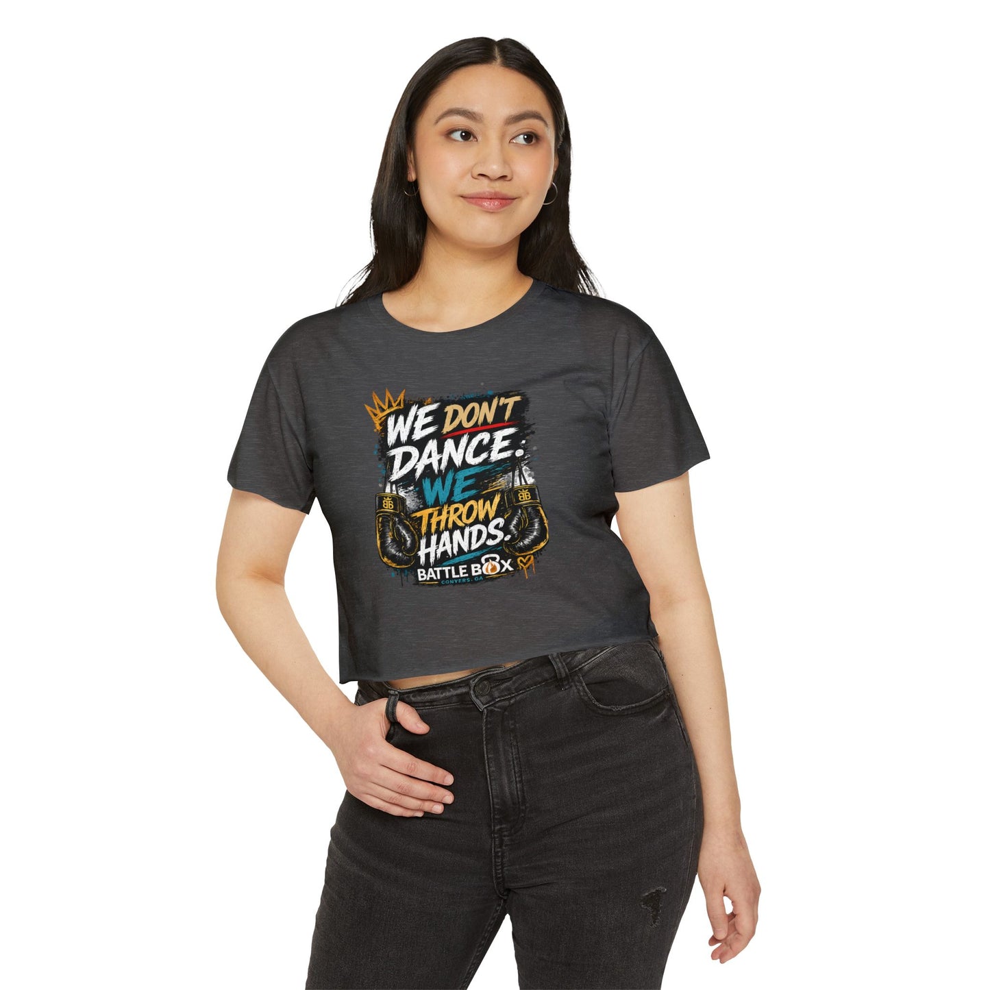 We Throw Hands Crop Top - Brick City