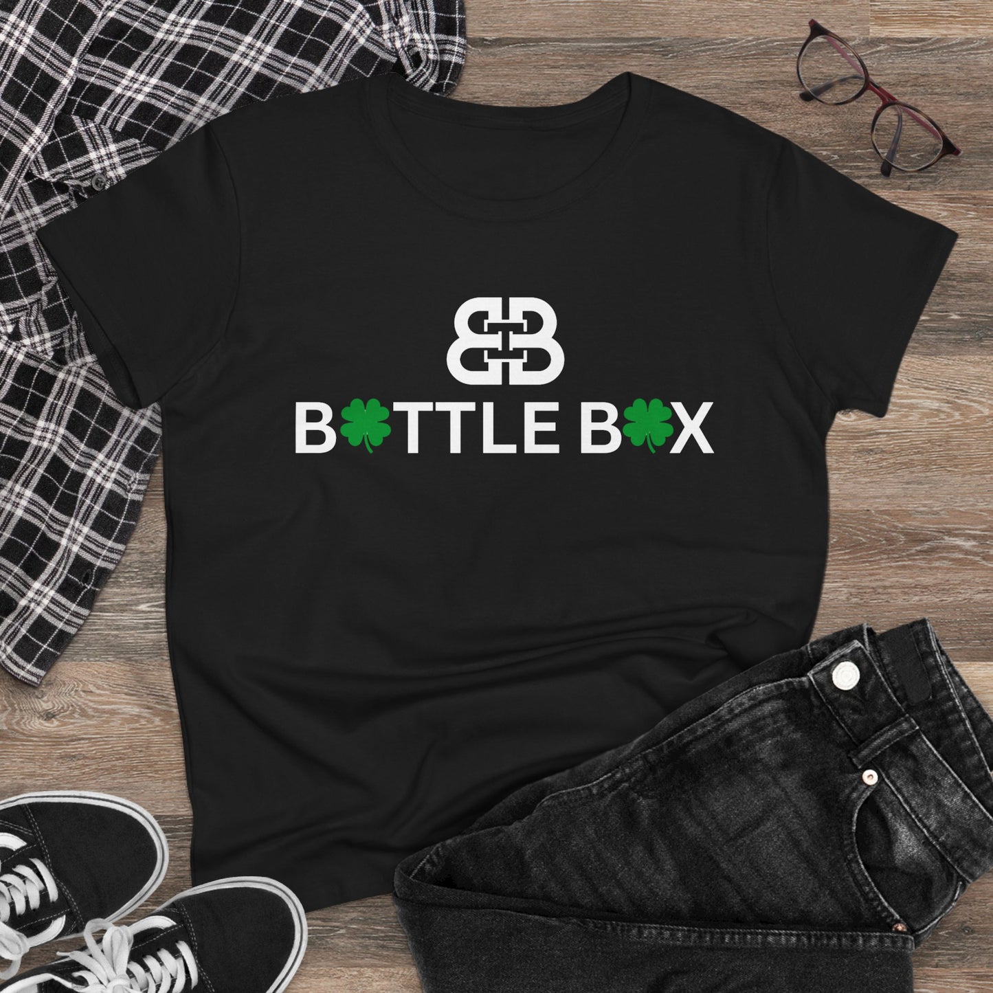 Battle Box Lucky Clover Women's Cotton Tee - Perfect for St. Patrick's Day