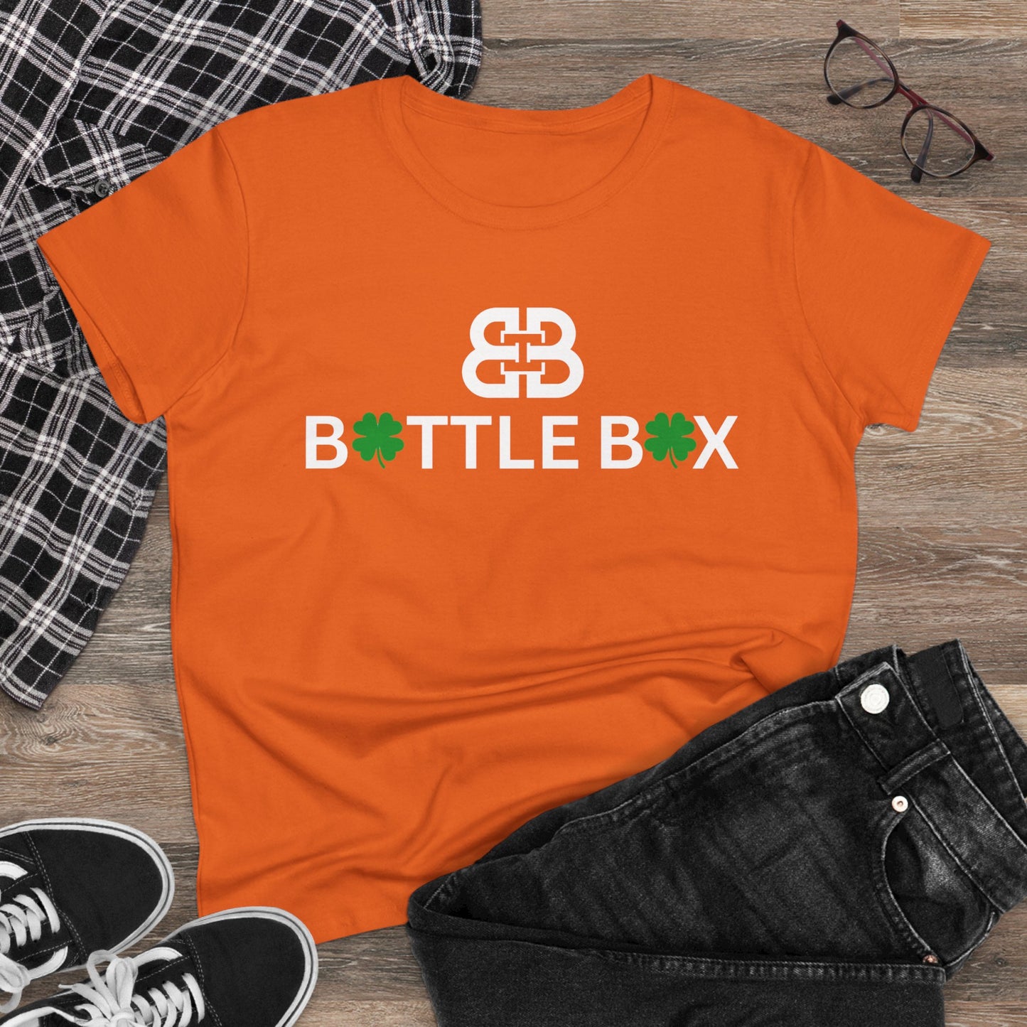 Battle Box Lucky Clover Women's Cotton Tee - Perfect for St. Patrick's Day
