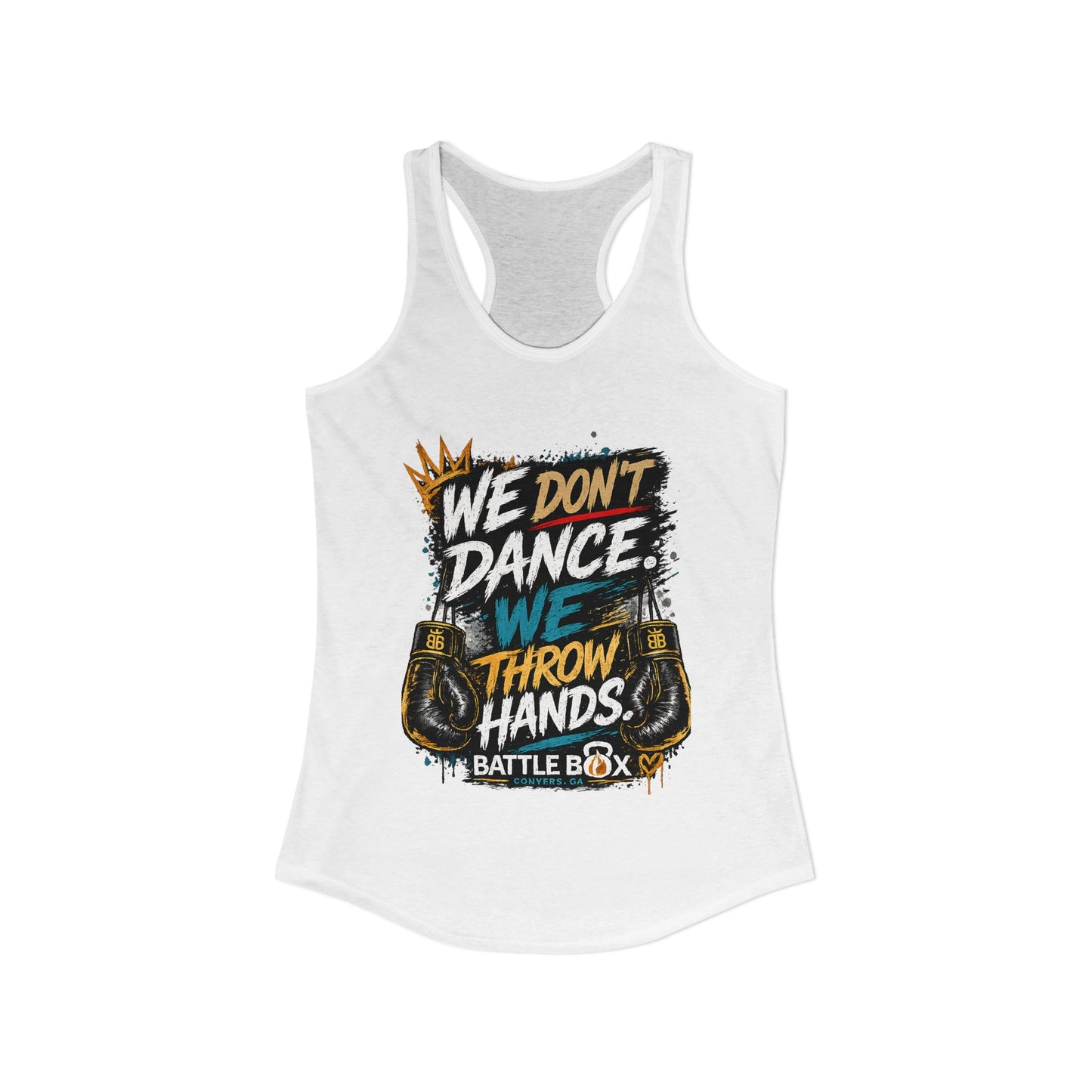 We Throw Hands Battle Box Women's Racerback Tank