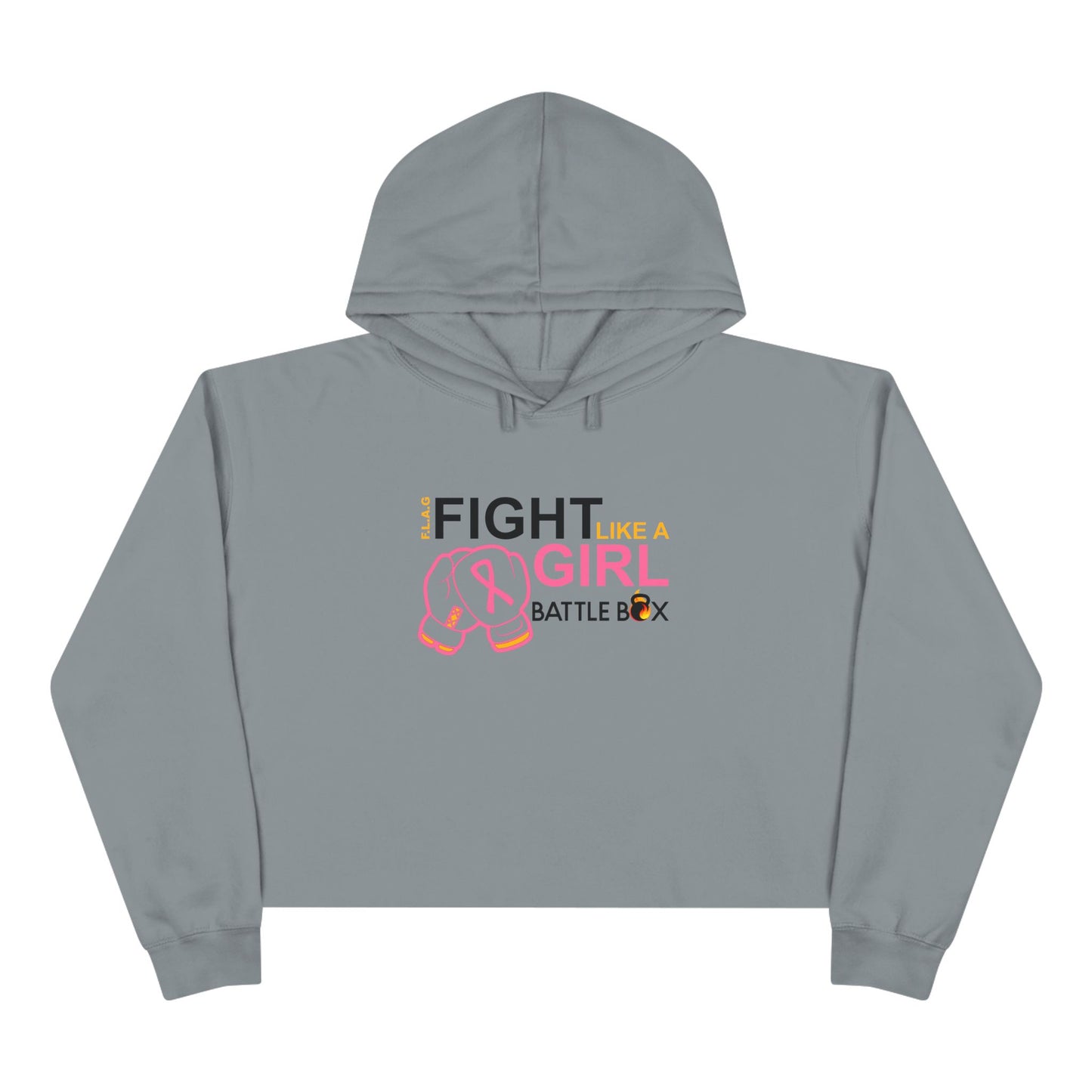 Fight Like A Girl Crop Hoodie(BLK)