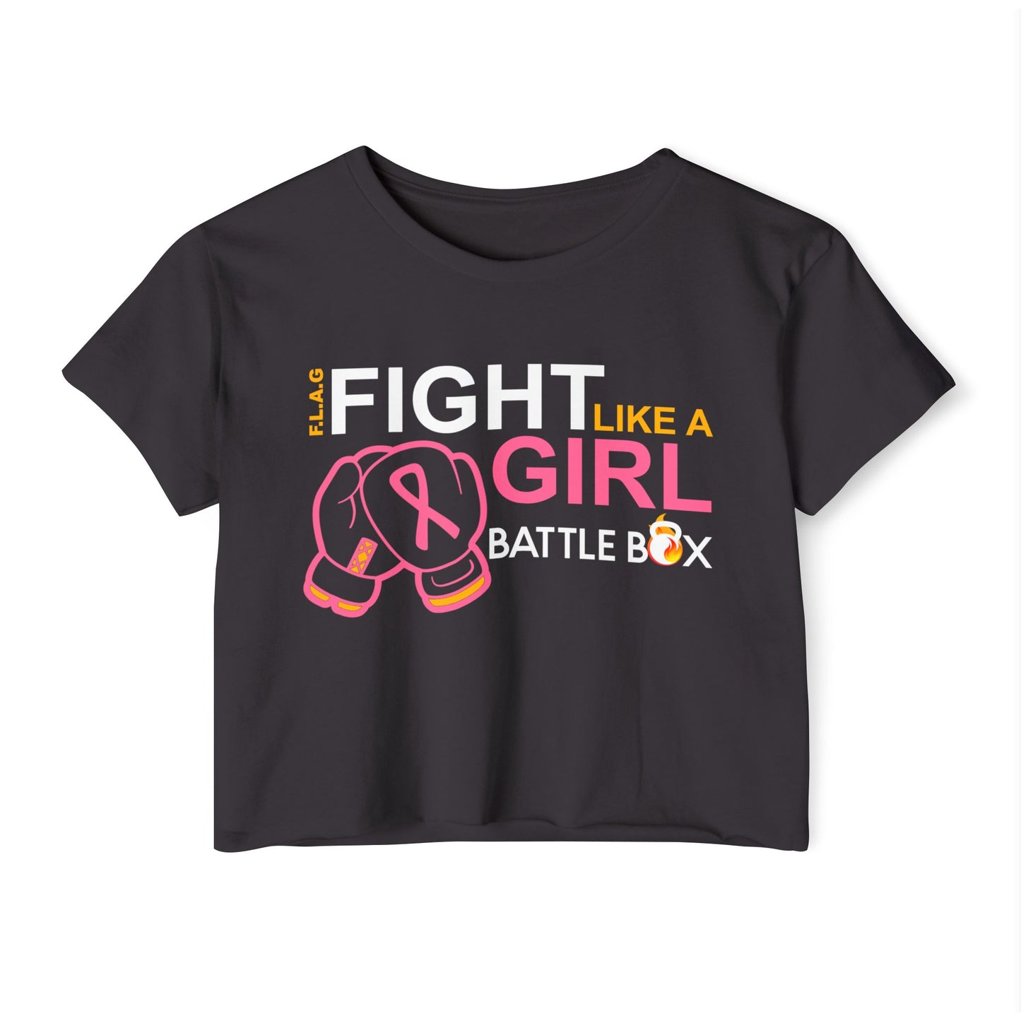 Fight Like Girl Crop Top - Breast Cancer Awareness