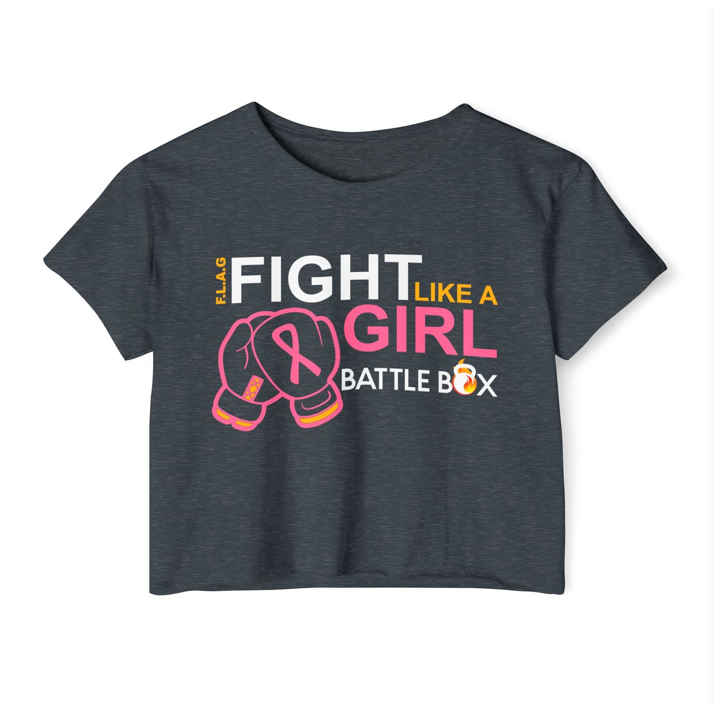 Fight Like Girl Crop Top - Breast Cancer Awareness