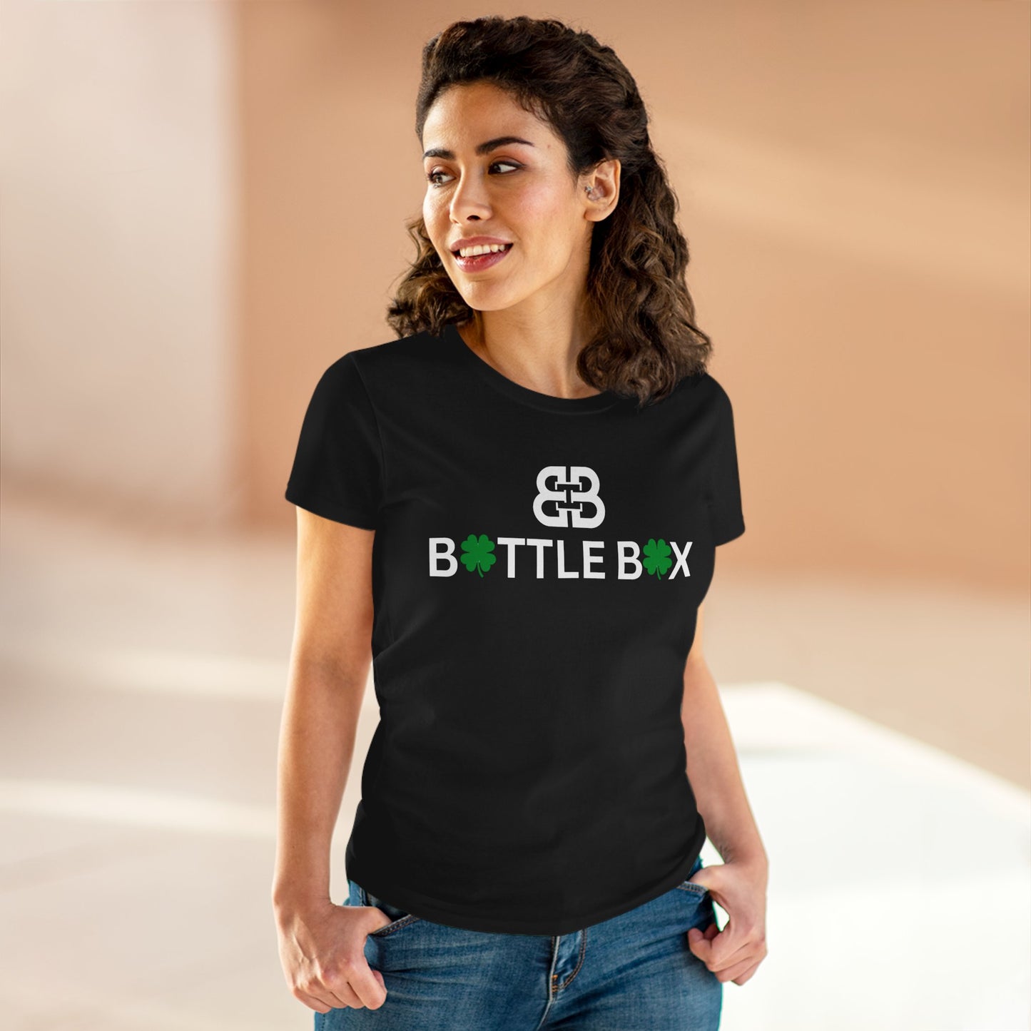Battle Box Lucky Clover Women's Cotton Tee - Perfect for St. Patrick's Day