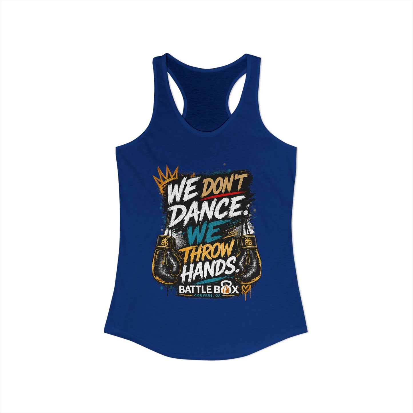 We Throw Hands Battle Box Women's Racerback Tank