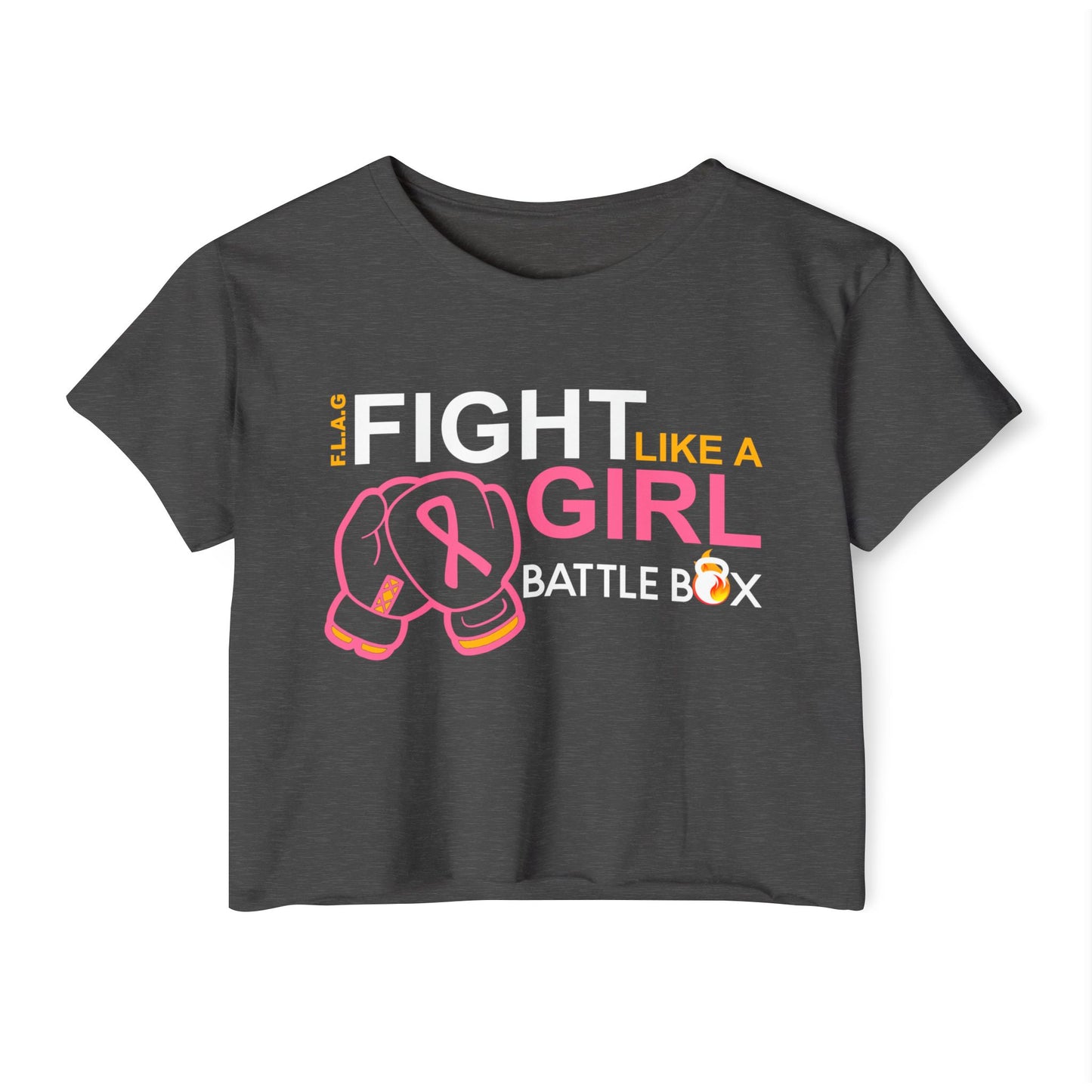 Fight Like Girl Crop Top - Breast Cancer Awareness