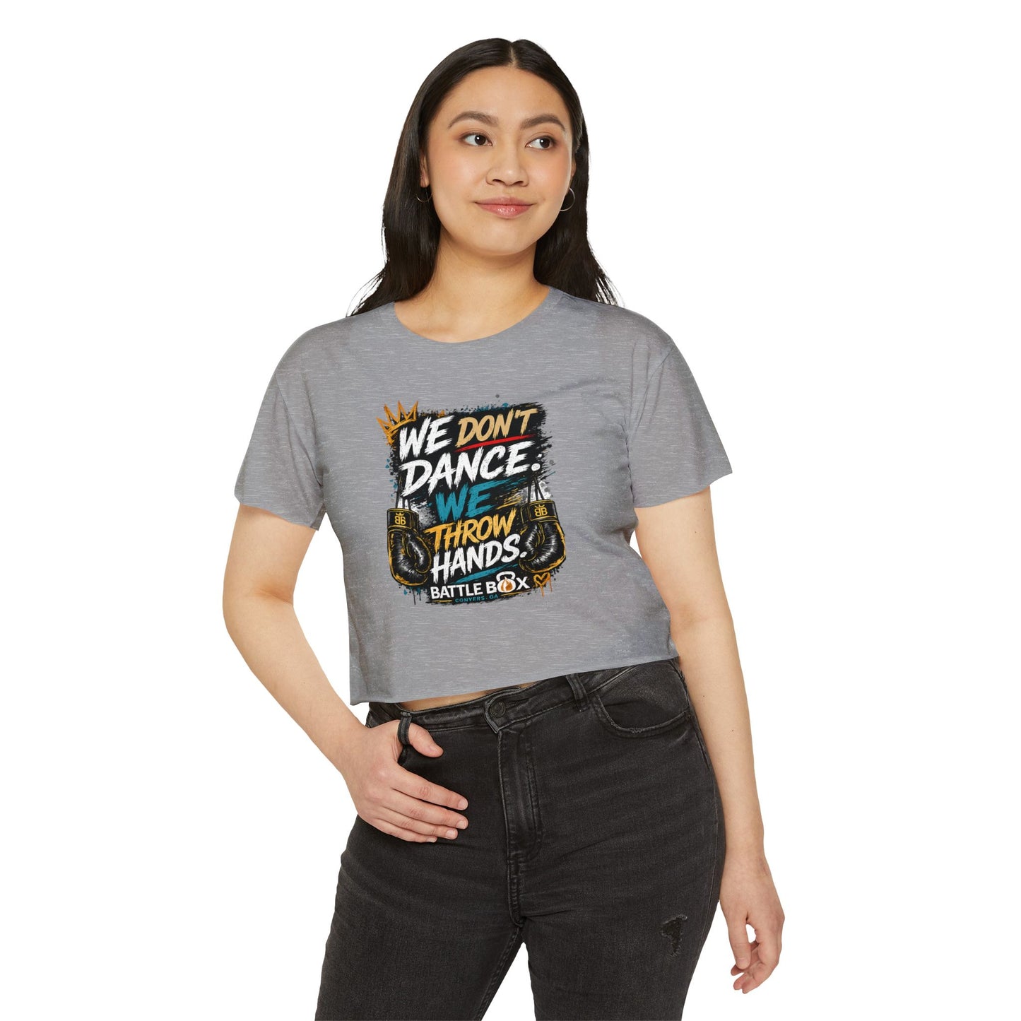 We Throw Hands Crop Top - Brick City