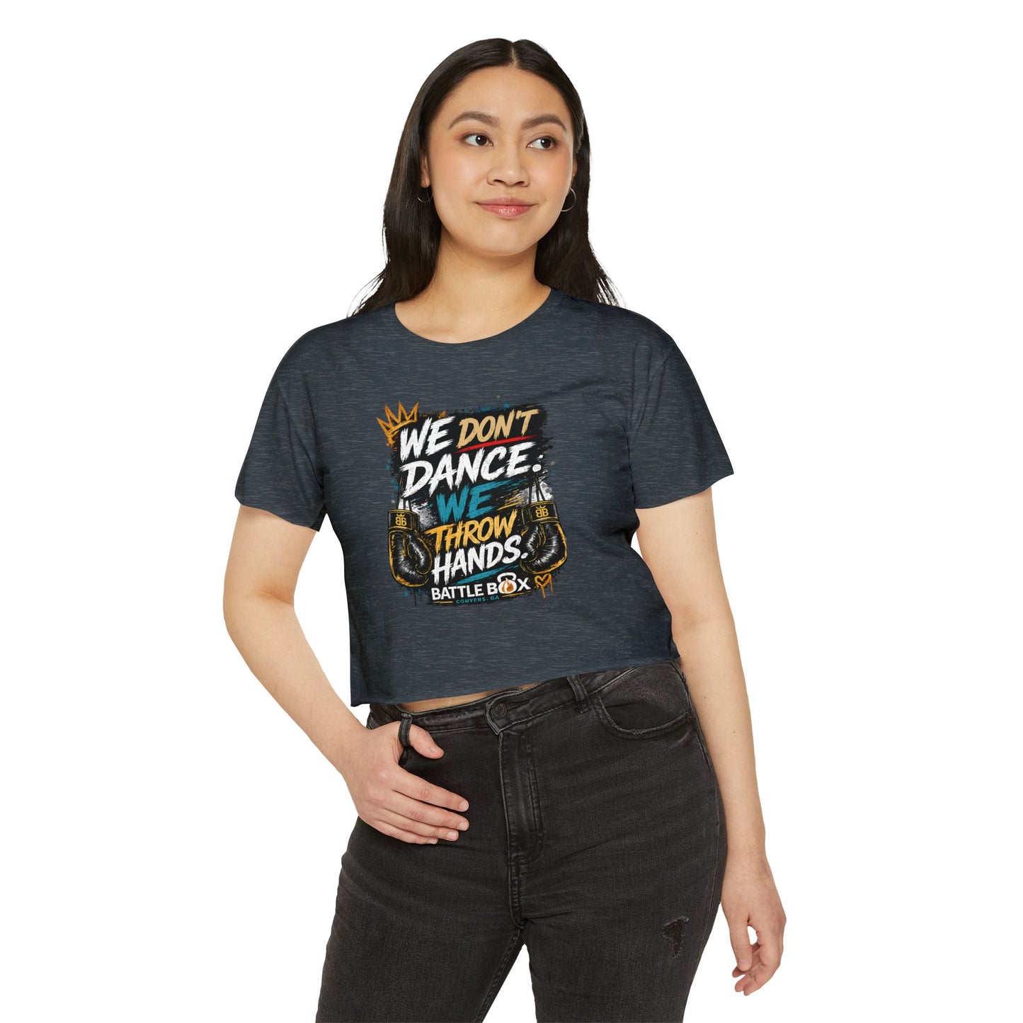 We Throw Hands Crop Top - Brick City