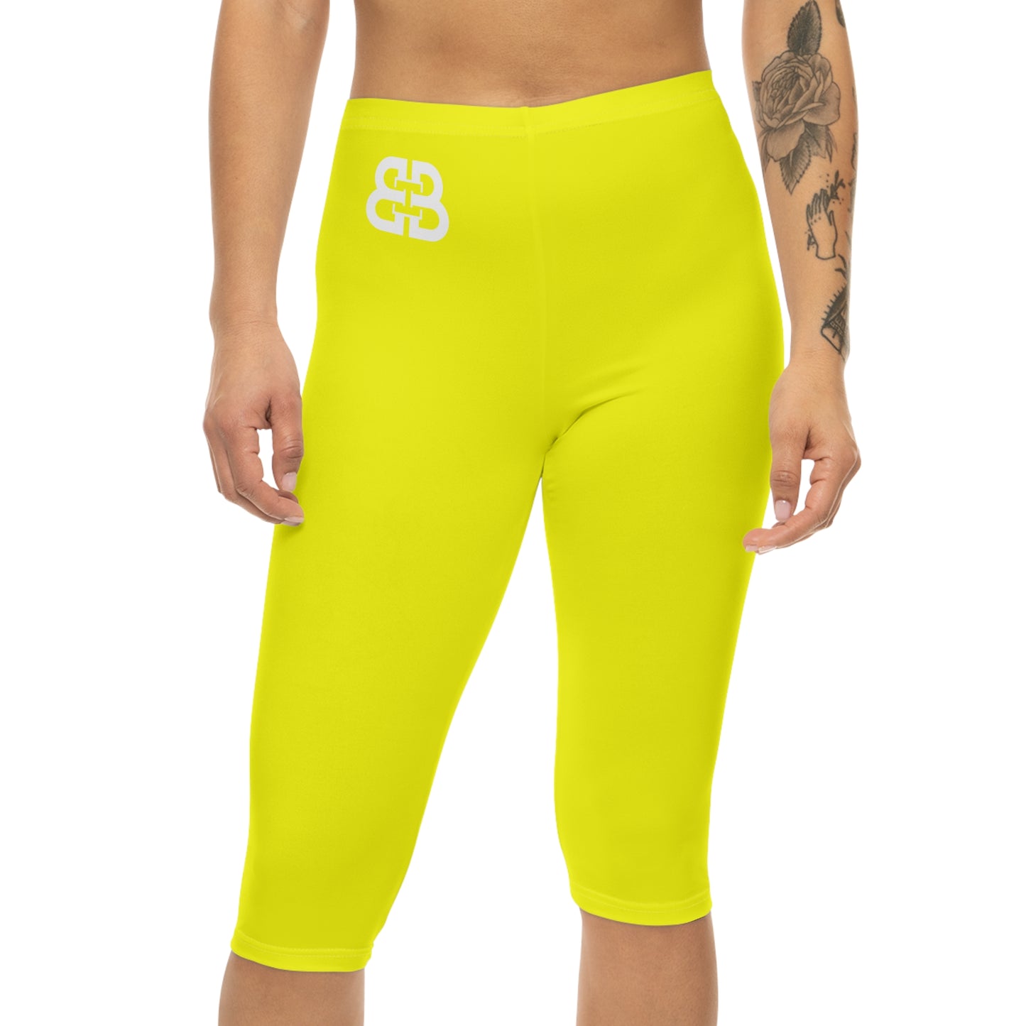 Battle Box [BB] Women's Yellow Capri Leggings