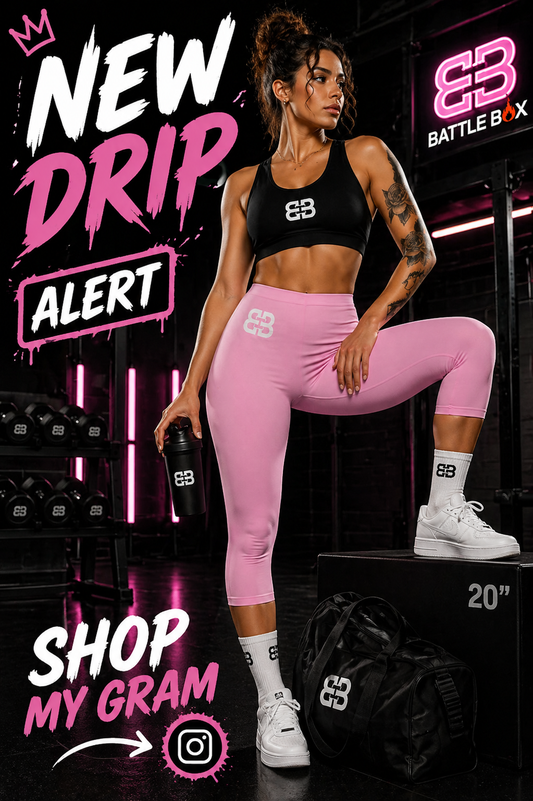 Battle Box [BB] Women's Pink Capri Leggings
