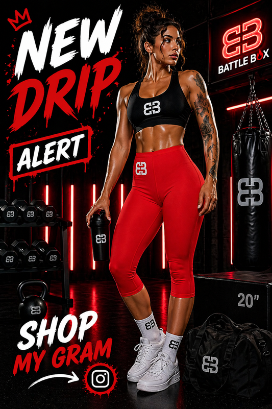 Battle Box [BB] Women's Red Capri Leggings