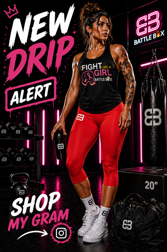 Fight Like A Girl Battle Box Women's Racerback Tank