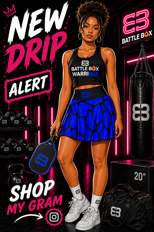 Battle Box High Waist Women's Skater Skirt-HW
