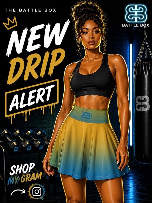 Battle Box High Waist Swirl Women's Skater Skirt-HW