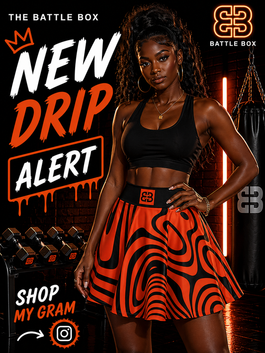 Battle Box High Waist Swirl Women's Skater Skirt-HW