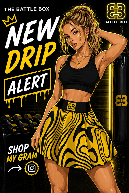 Battle Box High Waist Women's Skater Skirt-HW