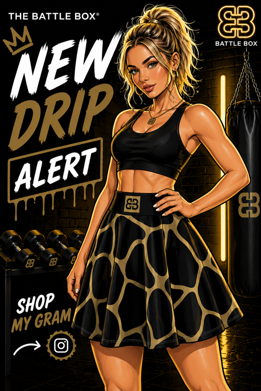 Battle Box High Waist Women's Skater Skirt-HW