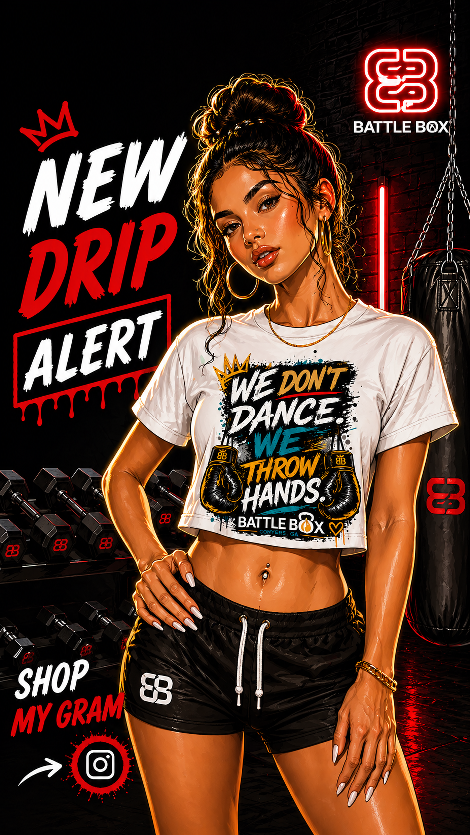 We Throw Hands Crop Top - Brick City