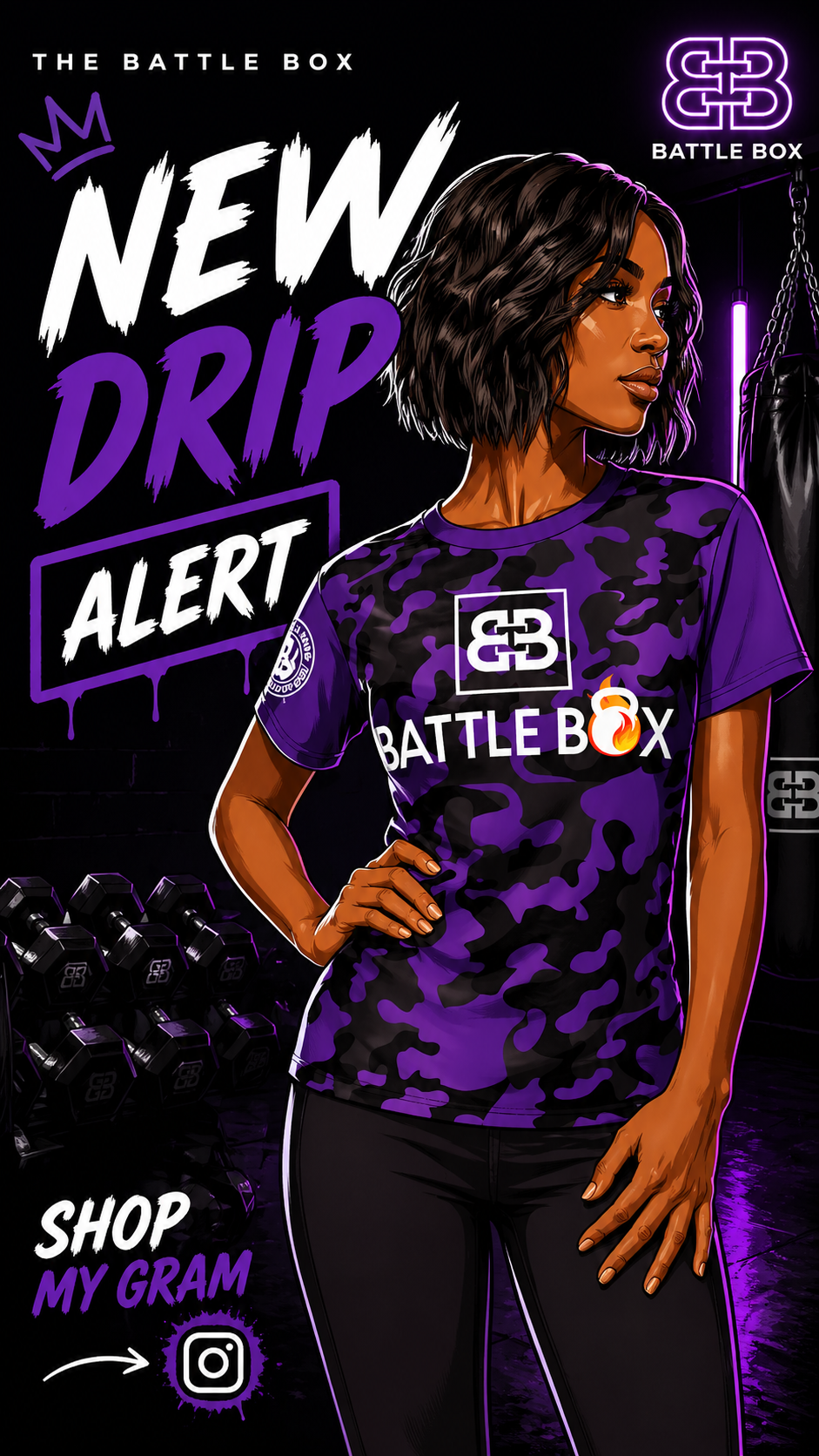 Camo Battle Box Women's T-Shirt -1A