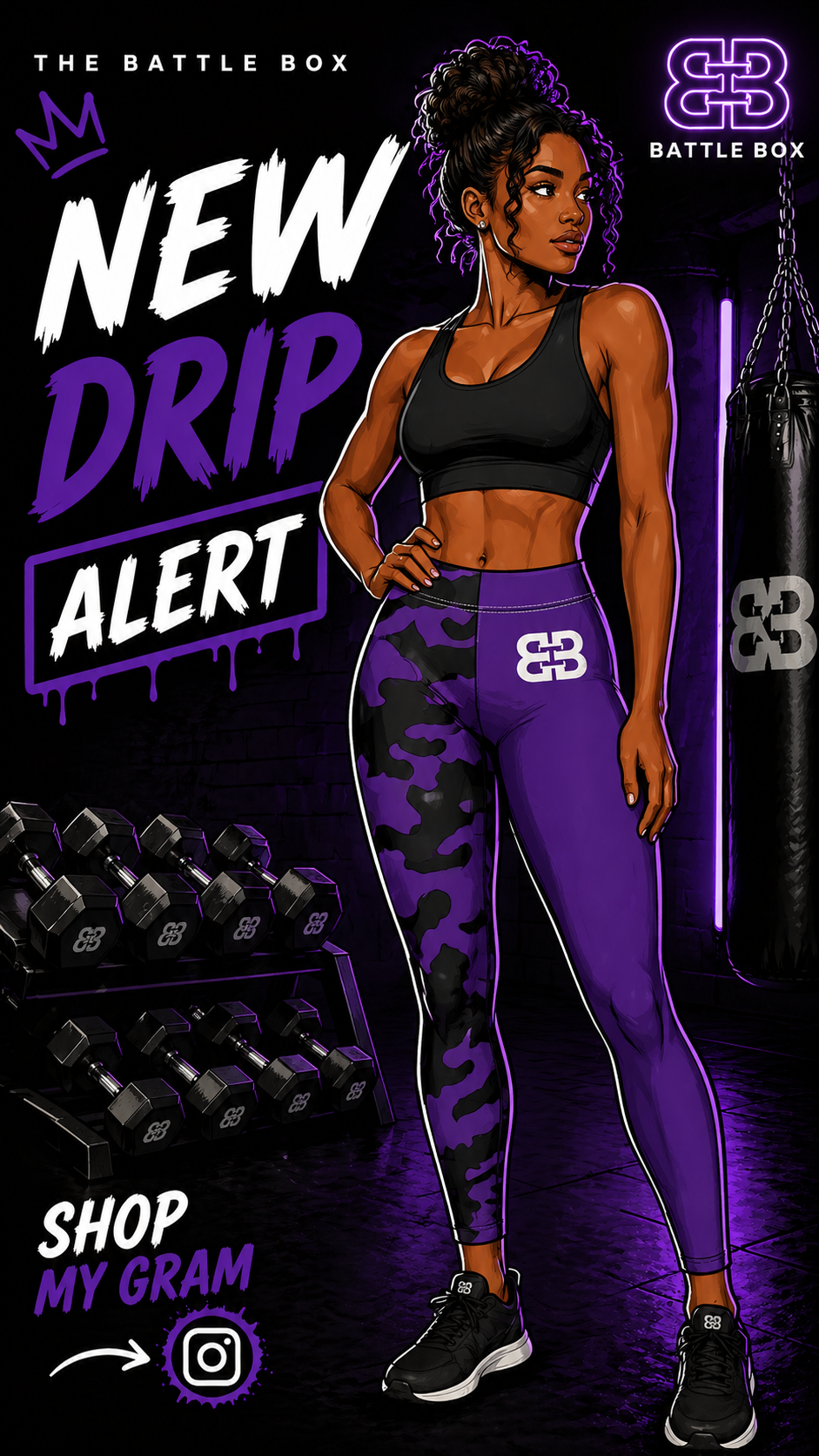Battle Box Women's Purple Casual Leggings -1A