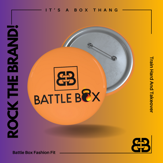 Orange Battle Box Pin Button