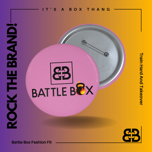 Pink Battle Box Pin Button